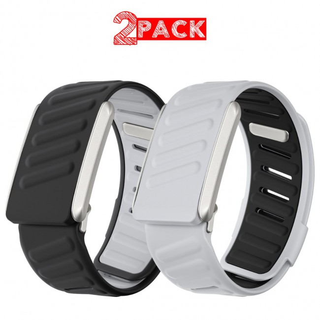 MARGOUN Silicone Sports Band Strap Compatible with Whoop 5.0 /MG,One, Peak &amp; Life Devices, ECG Compatiblity, for Men Women, Breathable Adjustable Waterproof Replacement Wristband - 2 Pack E