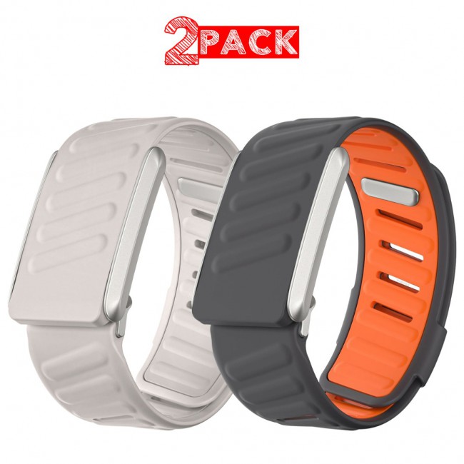 MARGOUN Silicone Sports Band Strap Compatible with Whoop 5.0 /MG,One, Peak &amp; Life Devices, ECG Compatiblity, for Men Women, Breathable Adjustable Waterproof Replacement Wristband - 2 Pack F