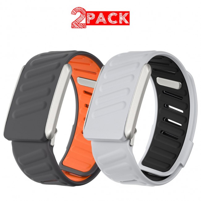 MARGOUN Silicone Sports Band Strap Compatible with Whoop 5.0 /MG,One, Peak &amp; Life Devices, ECG Compatiblity, for Men Women, Breathable Adjustable Waterproof Replacement Wristband - 2 Pack C