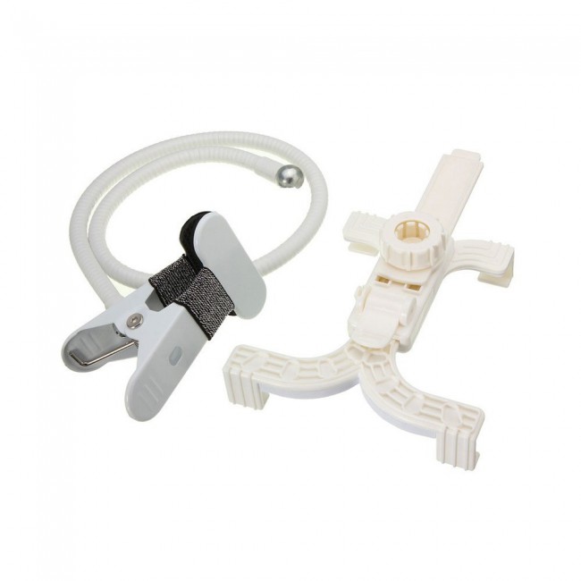 Tablet Holder 360° Rotating Lazy Bracket with Desk Mount-White