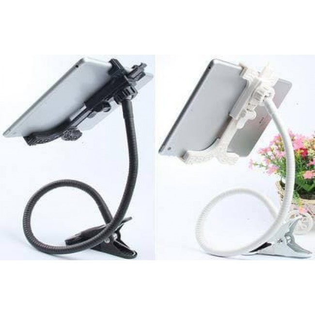Tablet Holder 360° Rotating Lazy Bracket with Desk Mount-White