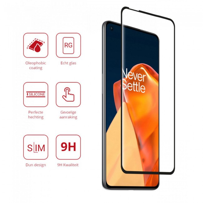 3D Curved Tempered Glass Screen Protector for OnePlus 9 Grand Shieldz by Margoun - Black Edge