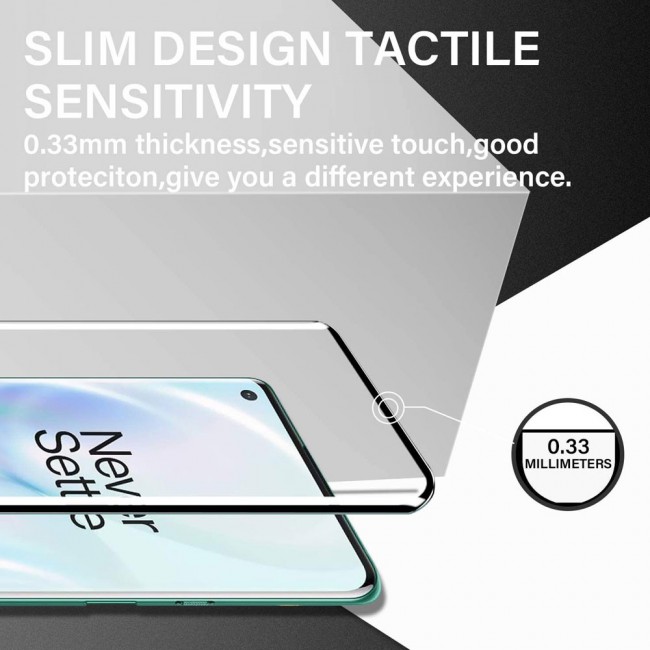 3D Curved Tempered Glass Screen Protector for OnePlus 9 Ultimate  by Margoun - Black Edge