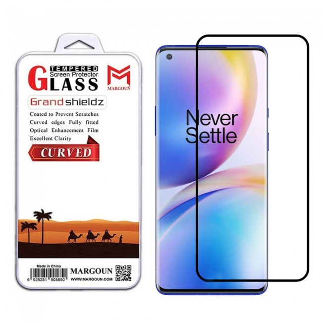 3D Curved Tempered Glass Screen Protector for OnePlus 9 Pro Grand Shieldz by Margoun - Black Edge