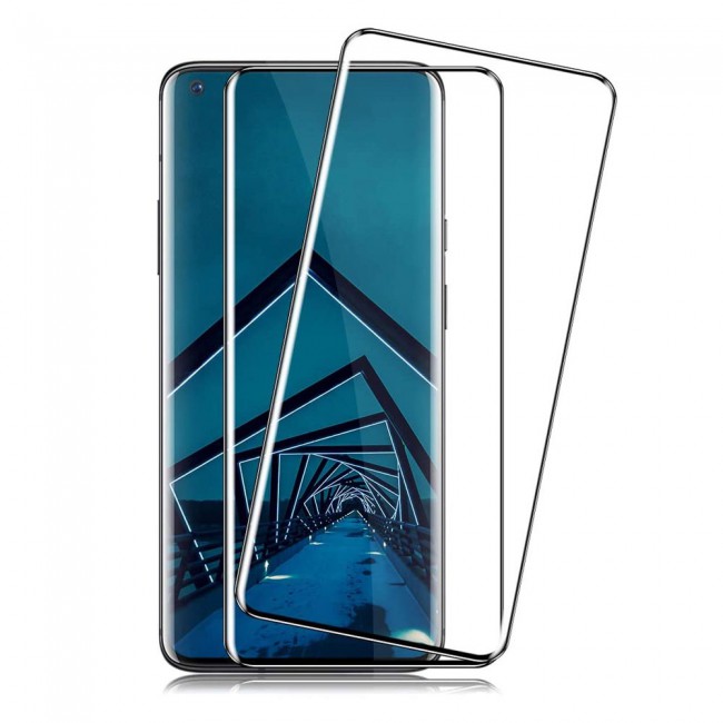 3D Curved Tempered Glass Screen Protector for OnePlus 9 Pro Grand Shieldz by Margoun - Black Edge