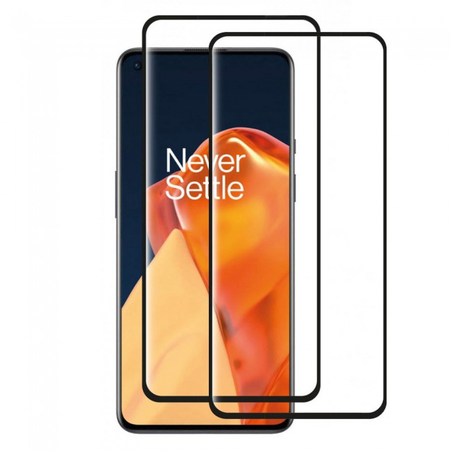 3D Tempered Glass Screen Protector for OnePlus 9RT 2Pack - Black Edge