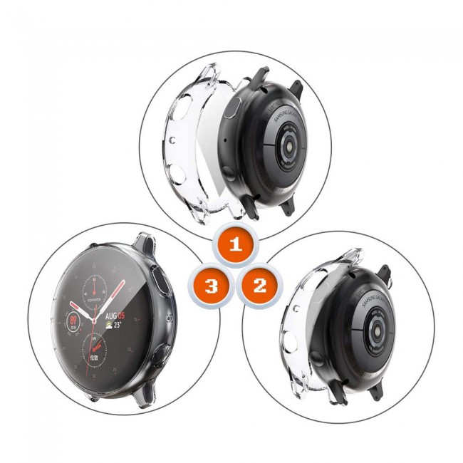 3Pack Margoun Case for Samsung Galaxy Watch Active 2 44mm - Gold Black Silver