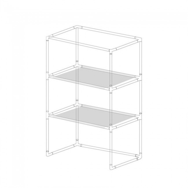Margoun 3-Layer Bed Wardrobe College Dormitory Storage - Creamy Floral