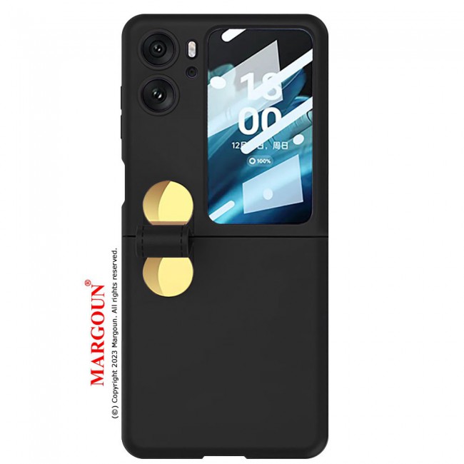 MARGOUN For OPPO Find N2 Flip 5G Case Ultra-thin Plastic Matte Case with Strap/Black