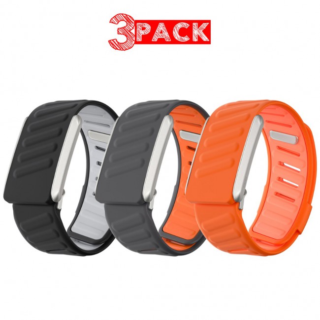 MARGOUN Silicone Sports Band Strap Compatible with Whoop 5.0 /MG,One, Peak &amp; Life Devices, ECG Compatiblity, for Men Women, Breathable Adjustable Waterproof Replacement Wristband - 3 Pack A