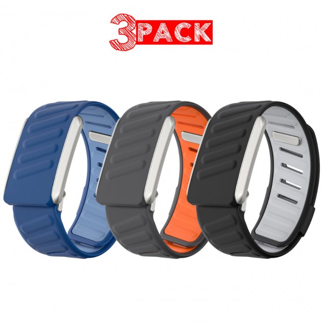 MARGOUN Silicone Sports Band Strap Compatible with Whoop 5.0 /MG,One, Peak &amp; Life Devices, ECG Compatiblity, for Men Women, Breathable Adjustable Waterproof Replacement Wristband - 3 Pack C