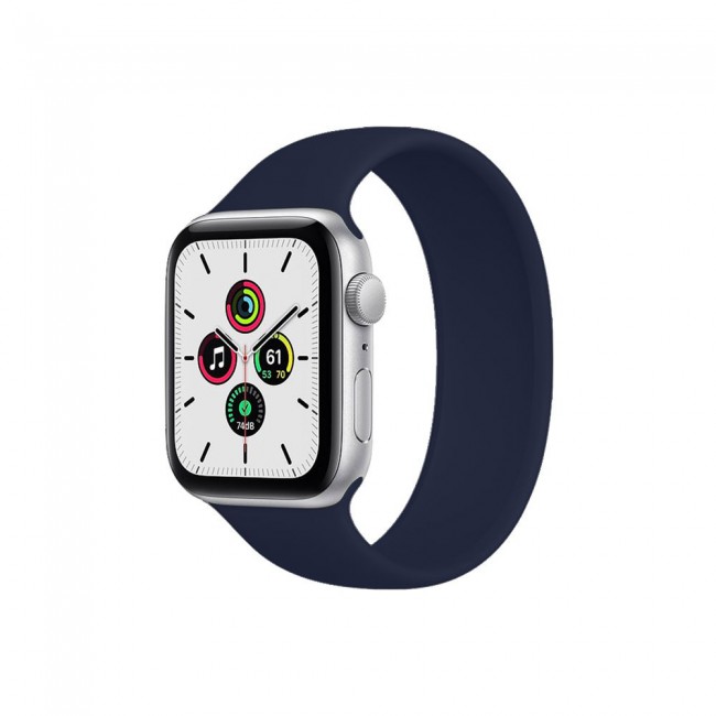 Apple Watch Band 38-40-41mm Size L Elastic Silicone Solo Loop Strap Henlein Series by Margoun - Dark Blue