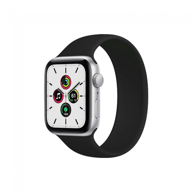 Apple Watch Band 38-40-41mm Size L Elastic Silicone Solo Loop Strap Henlein Series by Margoun - Black