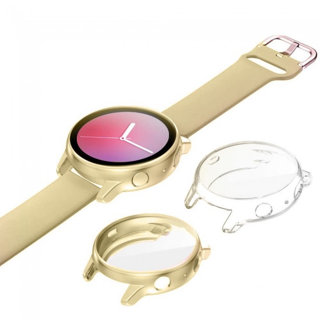 4Pack Margoun Case for Samsung Galaxy Watch Active 2 44mm - Clear Gold Black Silver