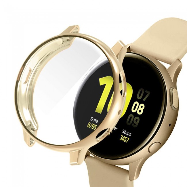 4Pack Margoun Case for Samsung Galaxy Watch Active 2 44mm - Clear Gold Black Silver