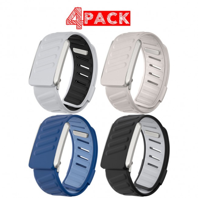 MARGOUN Silicone Sports Band Strap Compatible with Whoop 5.0 /MG,One, Peak &amp; Life Devices, ECG Compatiblity, for Men Women, Breathable Adjustable Waterproof Replacement Wristband - 4 Pack C