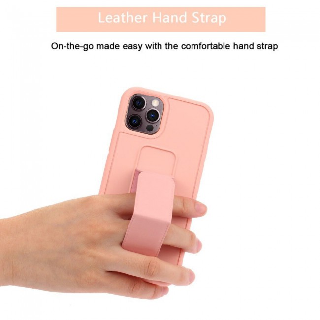 iPhone 11 Pro Max New Margoun Silicone Cover with 2 in 1 Finger Grip and Phone Stand - Black