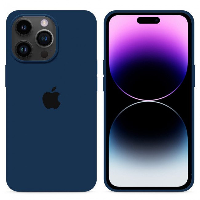 iPhone 14 Pro Max Case Silicone Cover Liquid Gel Soft Ultra Slim Shockproof Back Cover Full Body Protection 6.7 inch Dark Blue
