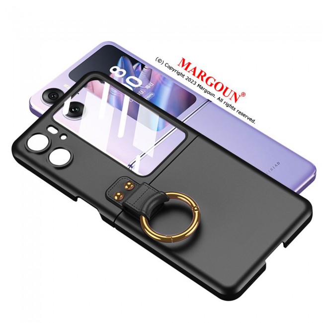 MARGOUN For OPPO Find N2 Flip 5G Case Ultra-thin Plastic Matte Case with Grip/Black