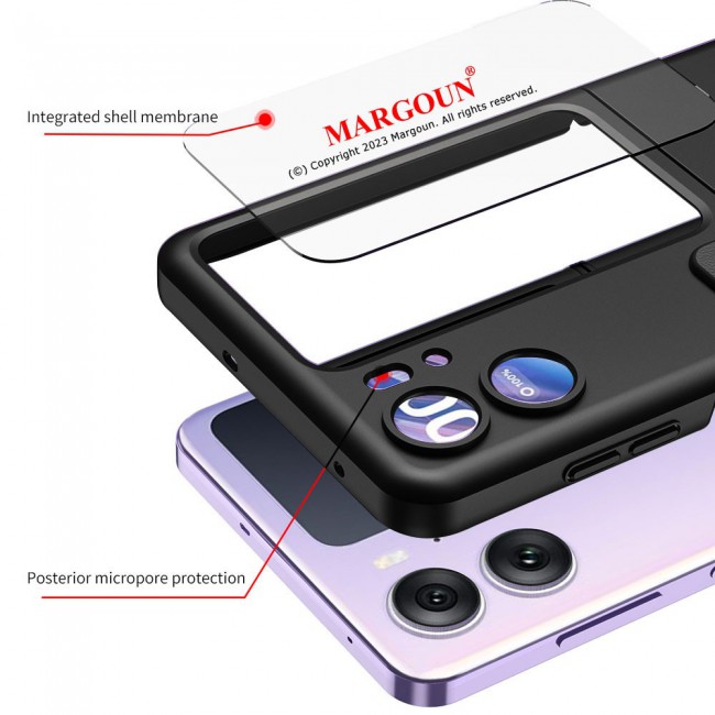 MARGOUN For OPPO Find N2 Flip 5G Case Ultra-thin Plastic Matte Case with Grip/Black