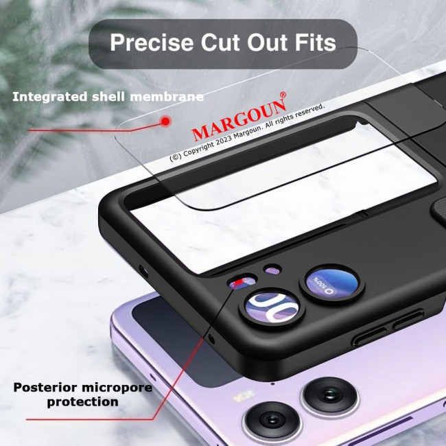 MARGOUN For OPPO Find N2 Flip 5G Case Ultra-thin Plastic Matte Case with Grip/Black