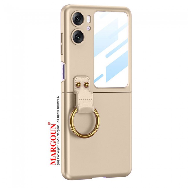MARGOUN For OPPO Find N2 Flip 5G Case Ultra-thin Plastic Matte Case with Grip/Gold