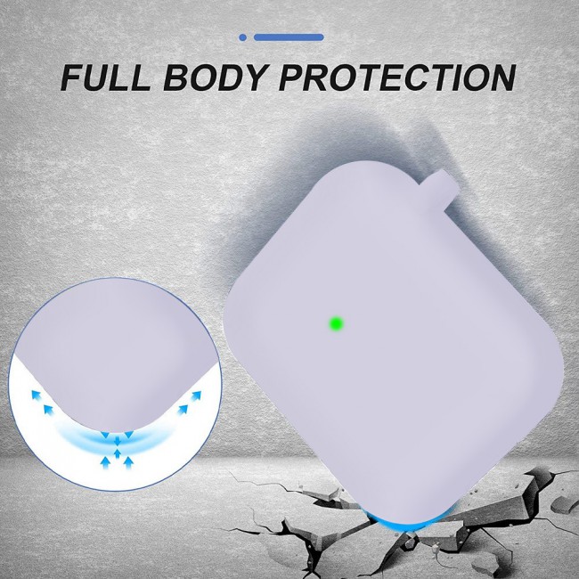 Airpods 2 Protective Case Cover with Carabiner by Margoun - White