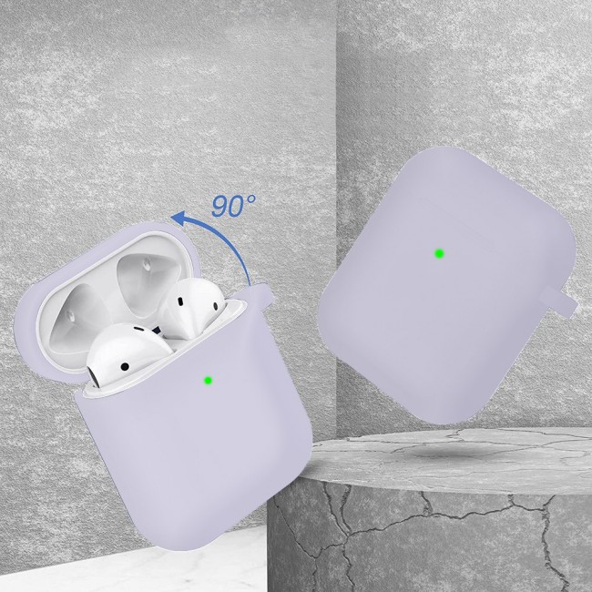 Airpods 2 Protective Case Cover with Carabiner by Margoun - White