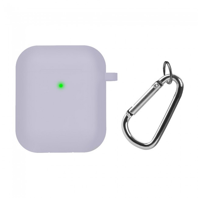 Airpods 2 Protective Case Cover with Carabiner by Margoun - White