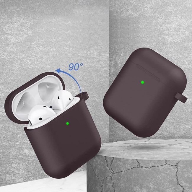 Airpods 2 Protective Case Cover with Carabiner by Margoun - Dark Grey