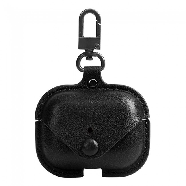Apple Airpods 3 Charging Leather Case Cover with Carabiner Key Clasp