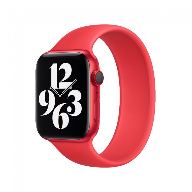 Apple Watch 42-44-45mm Size M Elastic Silicone Solo Loop Band Henlein Series by Margoun - Red