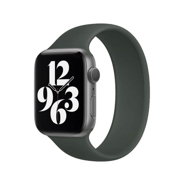 Apple Watch 42-44-45mm Size M Elastic Silicone Solo Loop Band Henlein Series by Margoun - Grey Green
