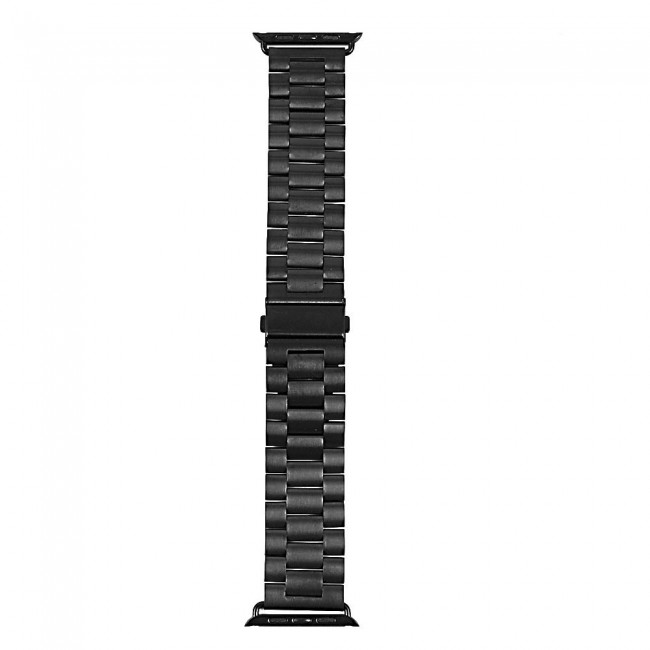 Apple Watch Band 42-44-45mm Buckle Stainless Steel Strap Henlein Series by Margoun 2-Pack Black
