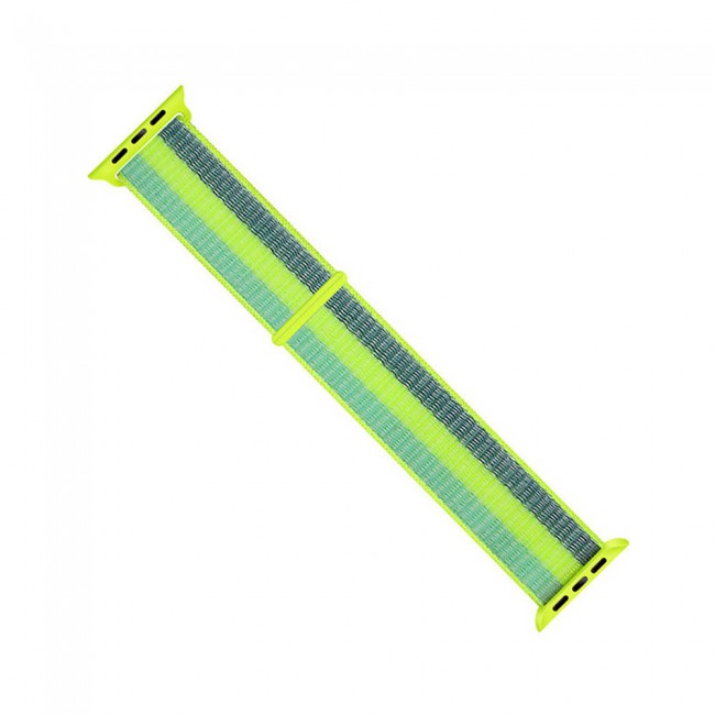 Apple Watch Band 42-44-45mm Nylon Sport Loop Strap Henlein Series by Margoun - Multi Green