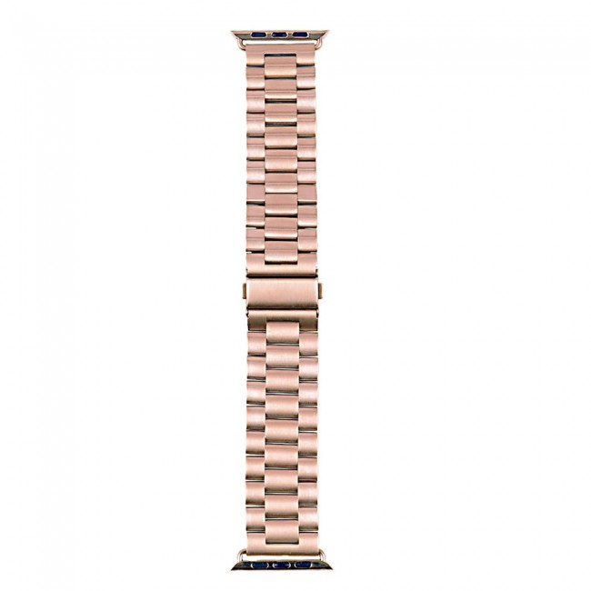 Apple Watch Band 42-44-45mm Buckle Stainless Steel Strap Henlein Series by Margoun - Rose Gold