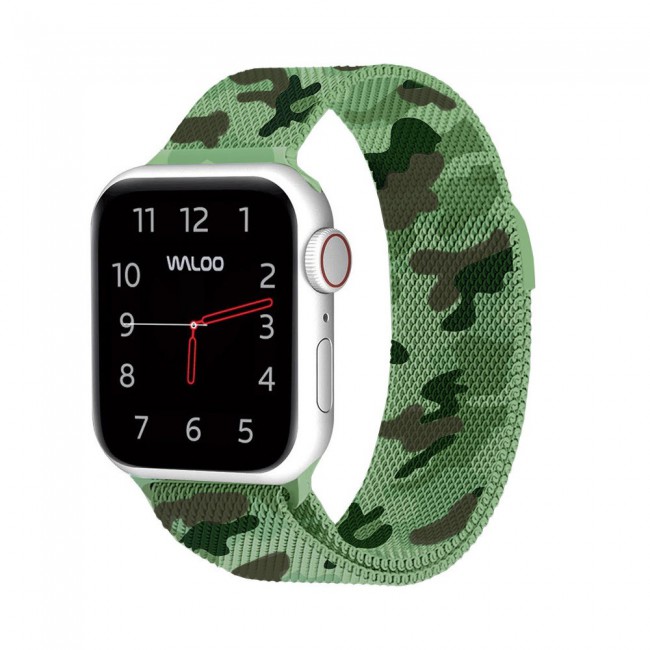 Margoun Apple Watch Band 38-40-41mm Milanese Loop Strap Henlein Series - Green Camouflage