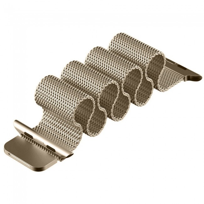 Apple Watch Band 38-40-41mm Milanese Loop Strap Henlein Series by Margoun - Champagne Gold