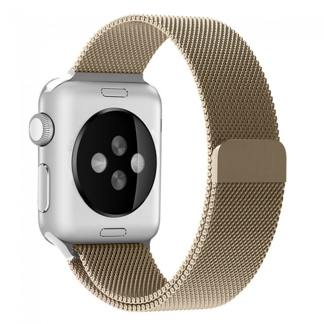 Apple Watch Band 38-40-41mm Milanese Loop Strap Henlein Series by Margoun - Champagne Gold