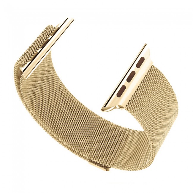 Apple Watch Band 38-40-41mm Milanese Loop Strap Henlein Series by Margoun - Champagne Gold