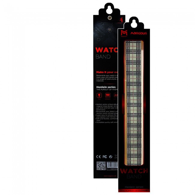 Apple Watch Band 42-44-45mm Milanese Loop Strap Henlein Series by Margoun - Checkered Pattern