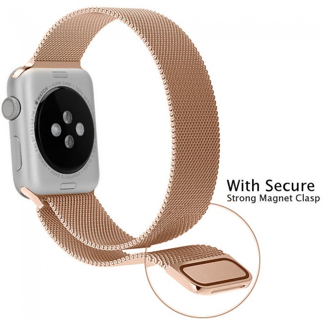 Apple Watch Band 38-40-41mm Milanese Loop Strap Henlein Series by Margoun - Retro Gold