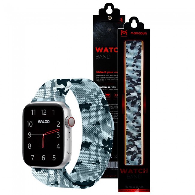 Margoun Apple Watch Band 38-40-41mm Milanese Loop Strap Henlein Series - Grey Camouflage