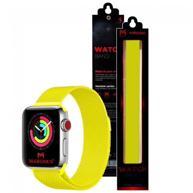 Apple Watch Band 38-40-41mm Milanese Loop Strap Henlein Series by Margoun - Yellow