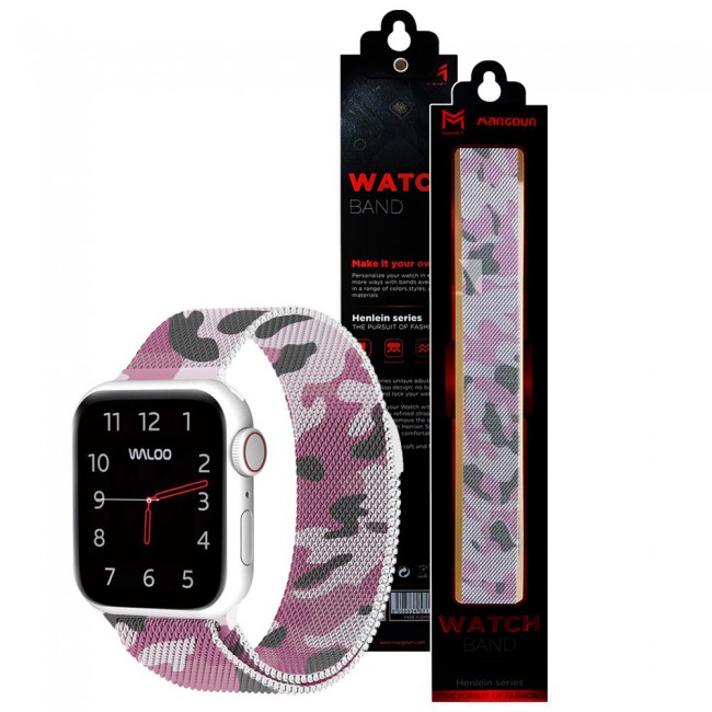 Margoun Apple Watch Band 38-40-41mm Milanese Loop Strap Henlein Series - Green Camouflage