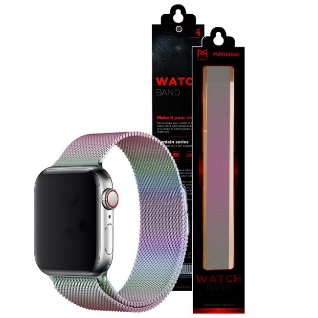 Apple Watch Band 38-40-41mm Milanese Loop Strap Henlein Series by Margoun - Rainbow  