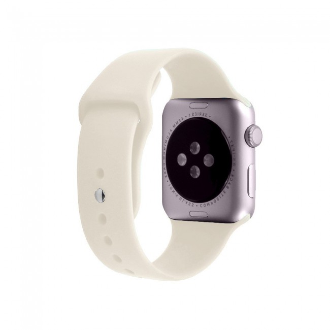 Apple Watch Band 38-40-41mm Soft Silicone Sport Strap Henlein Series by Margoun - Antique White