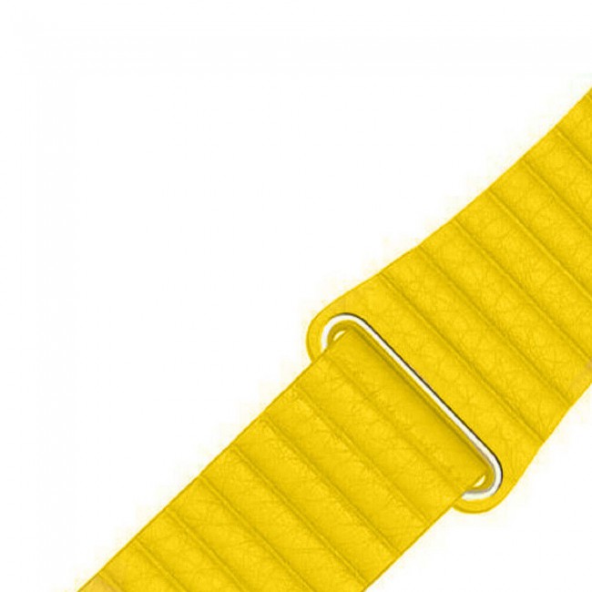 Apple Watch Band 38-40-41mm Leather Loop with Magnet Lock Henlein Series by Margoun - Yellow