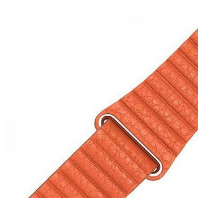 Apple Watch Band 38-40-41mm Leather Loop with Magnet Lock Henlein Series by Margoun - Orange