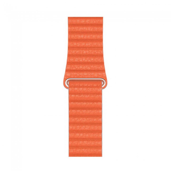 Apple Watch Band 38-40-41mm Leather Loop with Magnet Lock Henlein Series by Margoun - Orange